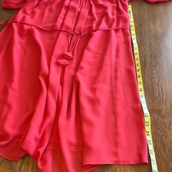 Vince Camuto Womens Orange Tie Lined Blouson Sleeve Dress gathered neck size 6 - Picture 11 of 16